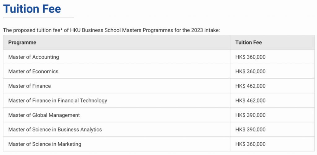 香港大学的学费大多都在上涨