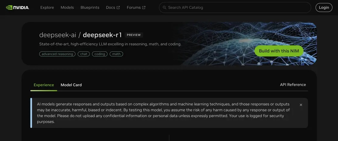英伟达网站介绍称，DeepSeek-R1模型是最先进、高效的大型语言模型，在推理、数学和编码方面表现出色 ...